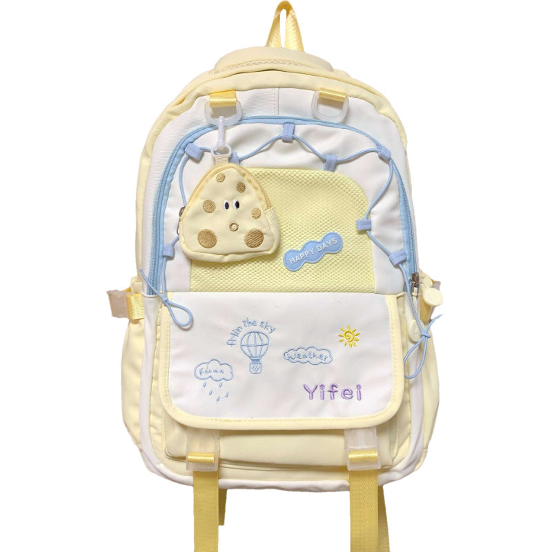 Junior High School Girls' Schoolbag High Color Value Cute Lightweight Large Capacity for Primary School Students and High School Students Backpack for Women