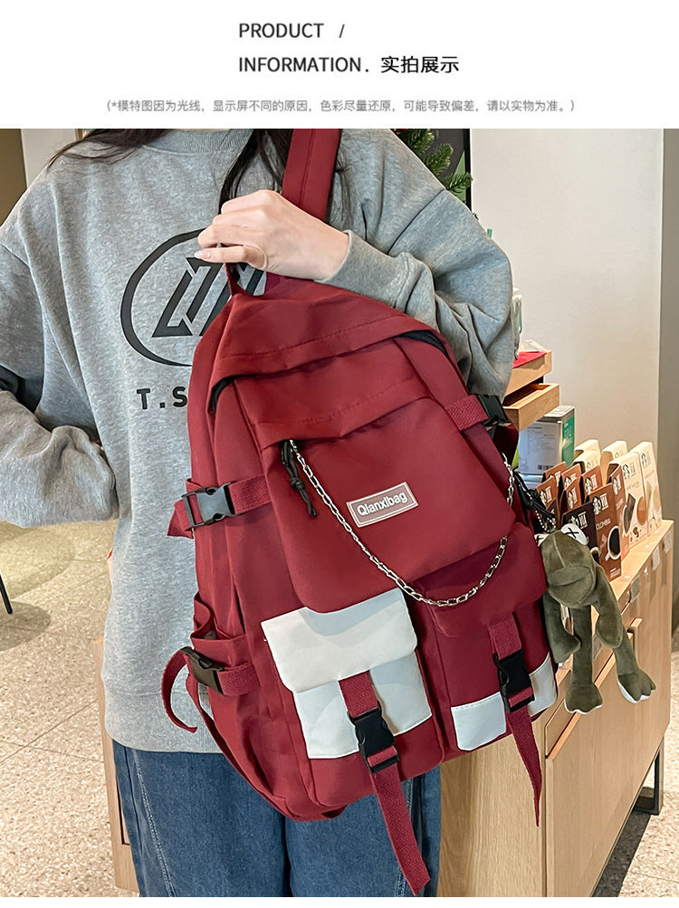 Original Niche Non-Colliding Trendy and Cool Boys' Schoolbags, Female Junior High School Students' Large-Capacity and Good-Looking High School Students' Backpacks