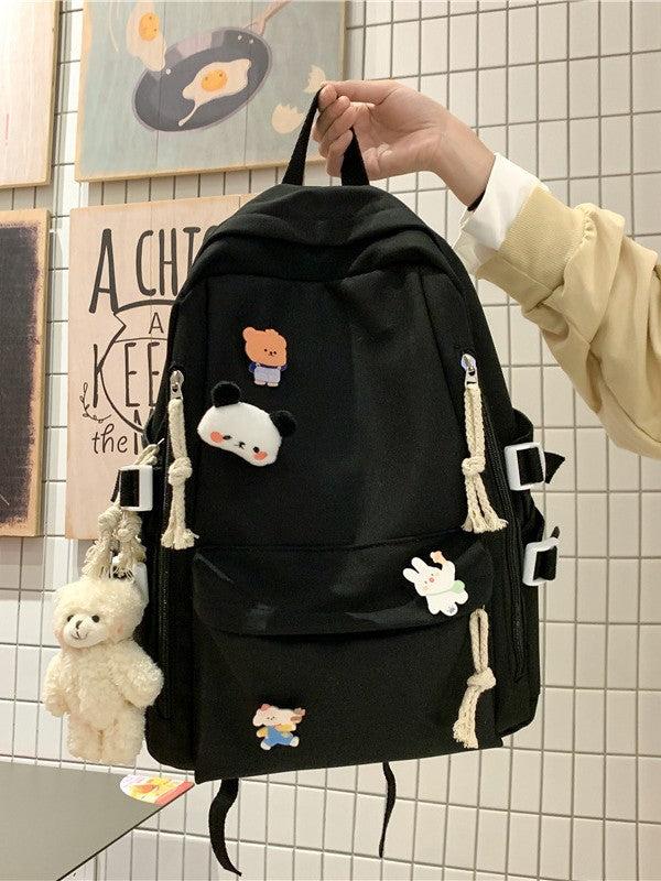 Japanese-Style Ins School Bag for Middle School Girls, High School Students, and College Students, Large Capacity, Simple Backpack, Double Shoulder Bag