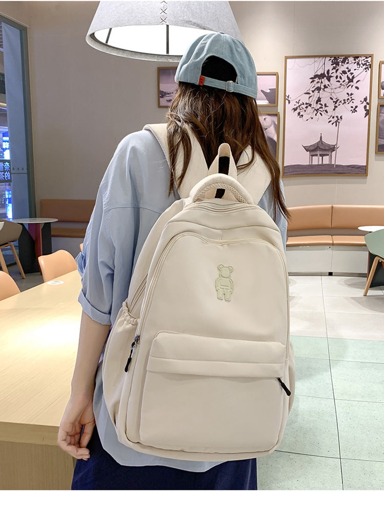 Simple Youth Campus Schoolbag Fashion Trend College Student Backpack Nylon Breathable Class Commuter Women Backpack