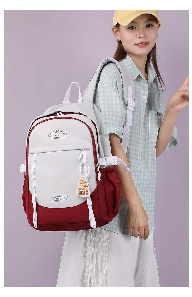Simple Fashion High-end Sense Backpack All-match Senior high school College Student Computer Bag Casual Backpack High-value Schoolbag