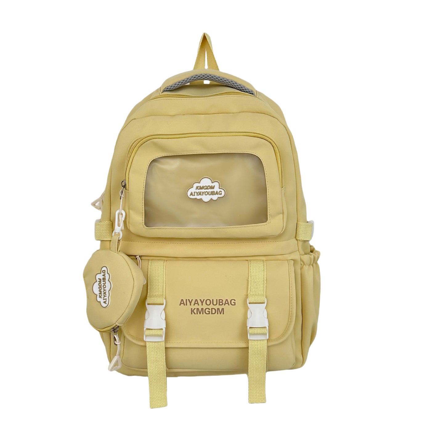 Customized Student Schoolbag Cream Style Cute Backpack Logo Print Computer Bag Junior High School Students Japanese Style Simple Backpack