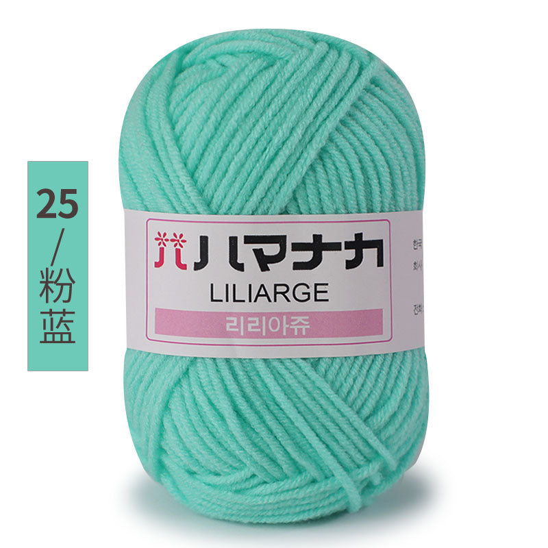 Four and a half two milk cotton 4 strand doll thread Korean cotton medium thick baby wool crochet hand thread wholesale