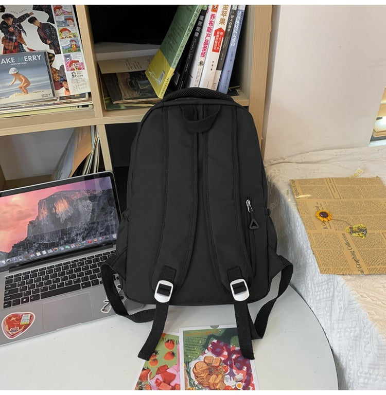 Junior high school Senior high school student schoolbag Korean leisure backpack 2024 autumn new large capacity simple trend backpack