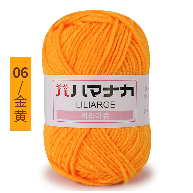 Four and a half two milk cotton 4 strand doll thread Korean cotton medium thick baby wool crochet hand thread wholesale