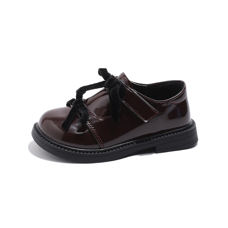 Girls Princess Shoes 2025 New Spring Children's Small Leather Shoes Soft Sole Big Children's Shoes British Style Loafers Single Shoes