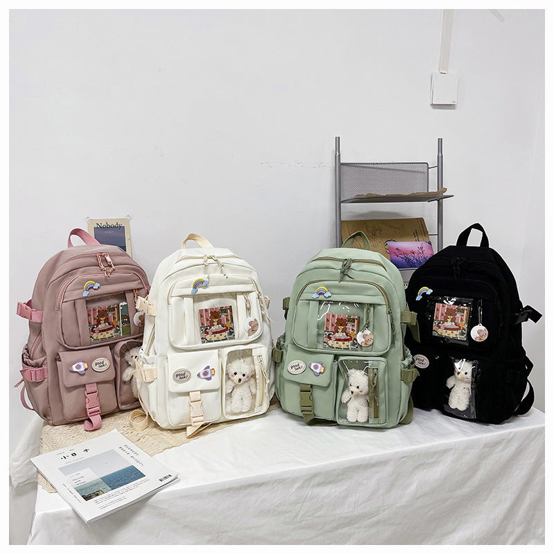 Cute Backpack 2026 New Model Large Capacity Fashionable and Stylish High School Student Schoolbag Female Korean Style Junior High School Student Backpack