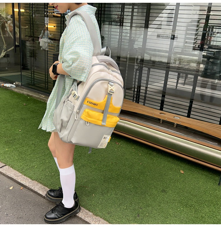 Schoolbag Women's Korean-style Harajuku Backpack Campus Style Junior High School Senior high school Student Schoolbag Simple Fashionable Large Capacity Backpack