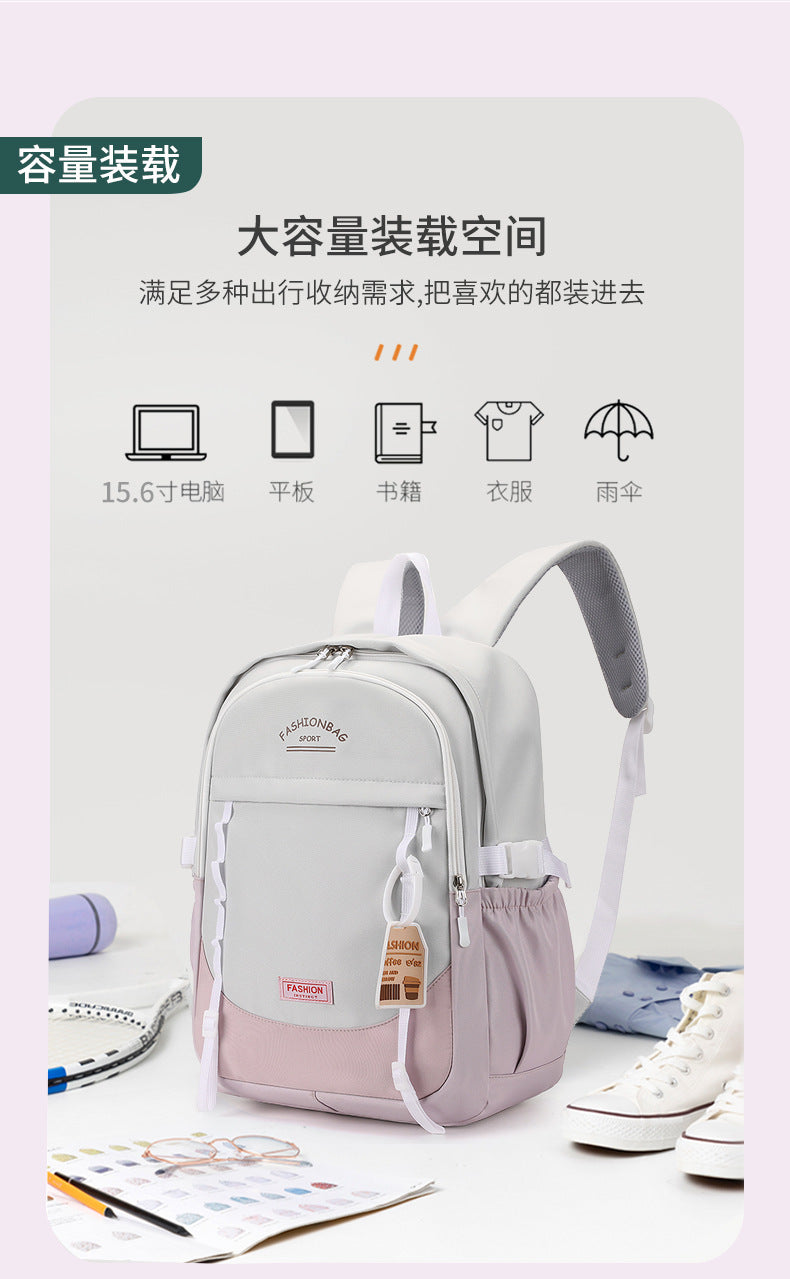 Simple Fashion High-end Sense Backpack All-match Senior high school College Student Computer Bag Casual Backpack High-value Schoolbag
