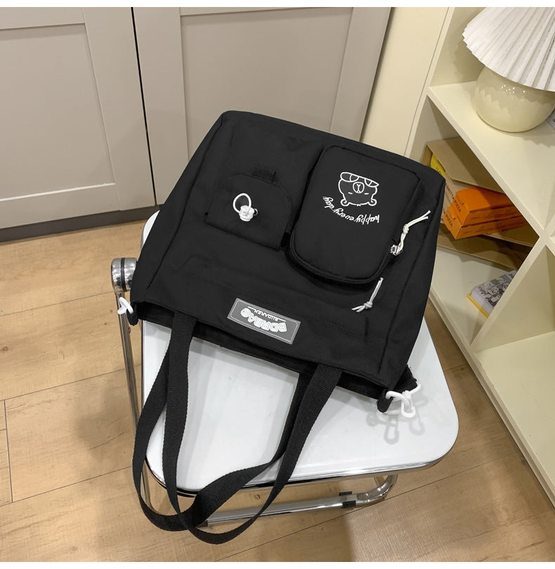 Ins Style School Bag for Girls, Versatile Color-Blocking Large-Capacity Backpack for Middle School and High School Students, Campus Style