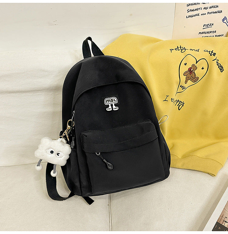 New School Bag Female College Student Large Capacity Backpack Lightweight Simple Short-Distance Travel Backpack High School Student School Bag
