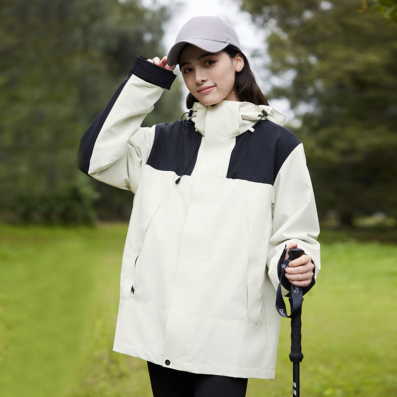 [Direct from Manufacturer] 3-in-1 Jacket for Couples, Outdoor Hiking Windproof and Waterproof Travel Detachable Two-Piece Set