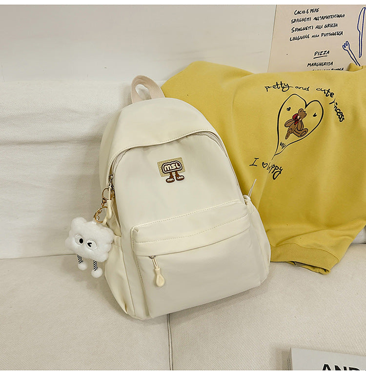 New School Bag Female College Student Large Capacity Backpack Lightweight Simple Short-Distance Travel Backpack High School Student School Bag