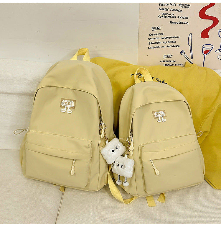 New School Bag Female College Student Large Capacity Backpack Lightweight Simple Short-Distance Travel Backpack High School Student School Bag