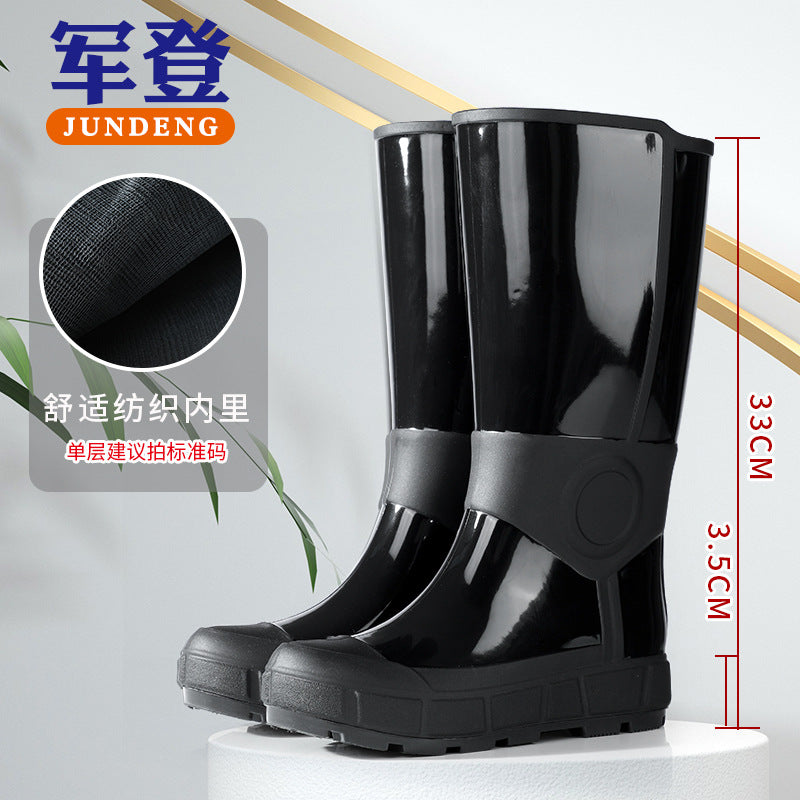 Military Fashion Rain Boots for Women, Thick-Soled High-Top Water Shoes for Women, Adult Kitchen Non-Slip Warm Waterproof Rain Boots