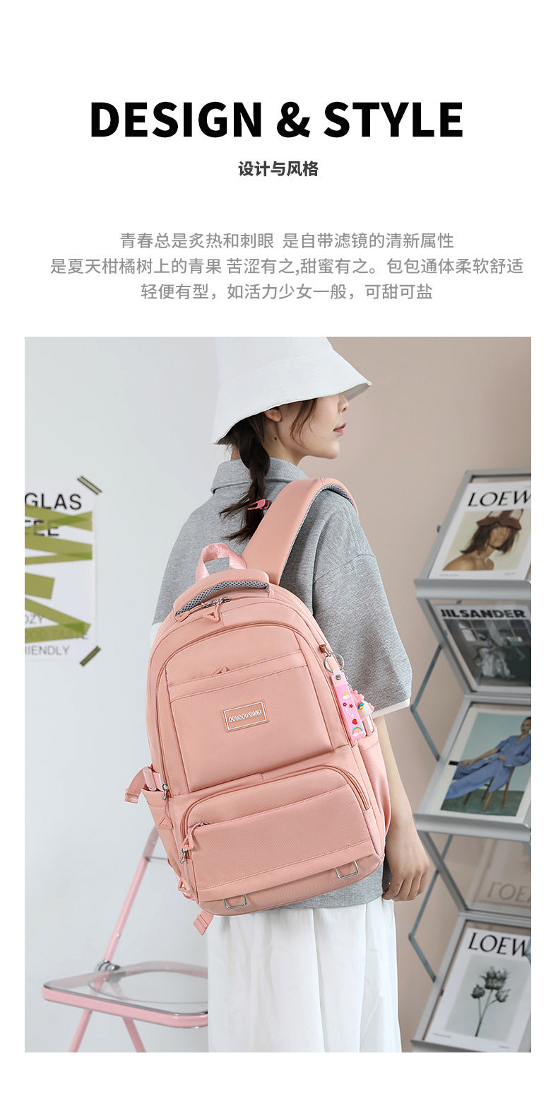 Large-Capacity Student Schoolbag, Junior High School Student Backpack, Short-Distance Travel Multi-Functional Backpack, Mlb Backpack