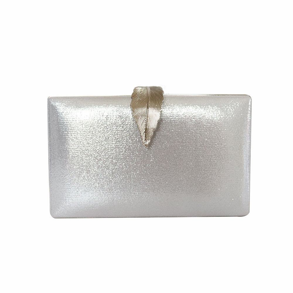 Fashionable Evening Bag, Metal Leaf Evening Bag, Socialite Small Square Bag, Dress with Banquet Clutch Bag