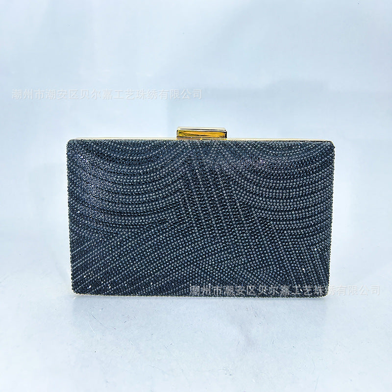 Cross-border new in stock evening bag women's diamond-embedded chain banquet small bag dress bag Clutch evening bag Clutch