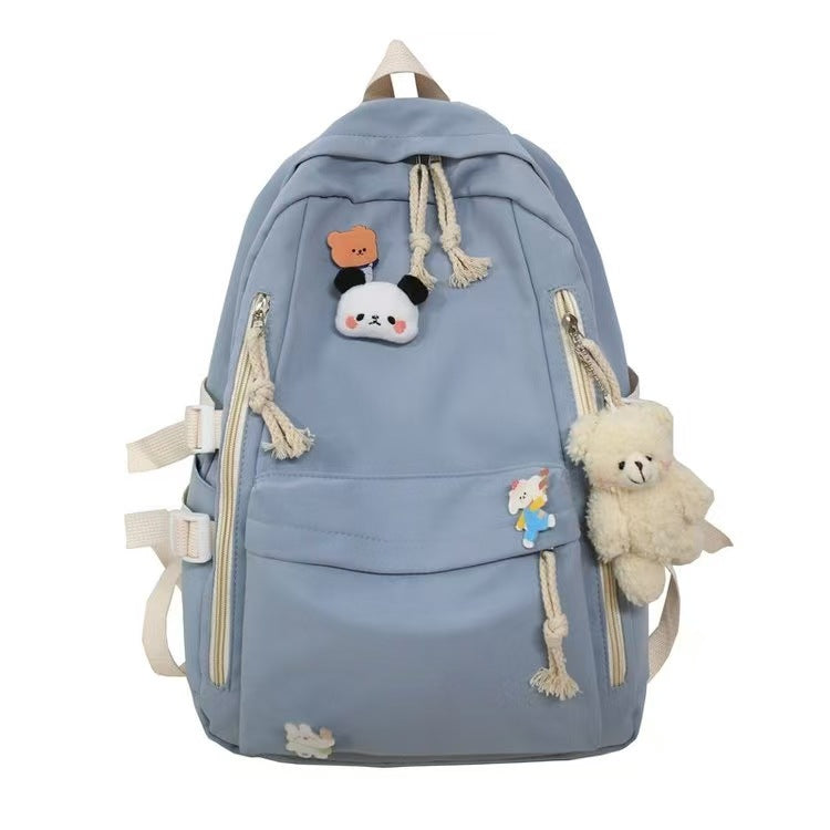 Japanese-Style Ins School Bag for Middle School Girls, High School Students, and College Students, Large Capacity, Simple Backpack, Double Shoulder Bag