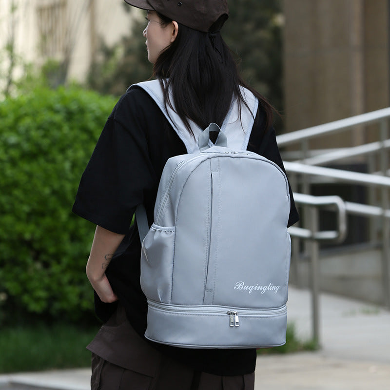 Swimming Backpack Oxford Cloth Sports Backpack Wet and Dry Separate Shoes Casual Double Back Large Capacity Printable Logo