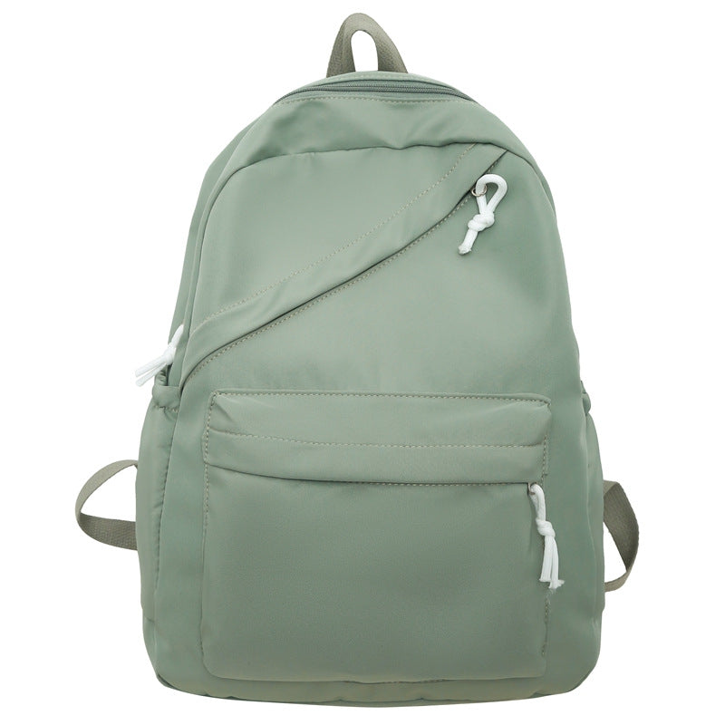 New Large Capacity Primary School Junior High School Students' Casual Schoolbag Japanese Style Fashion Simple Solid Color Travel Backpack