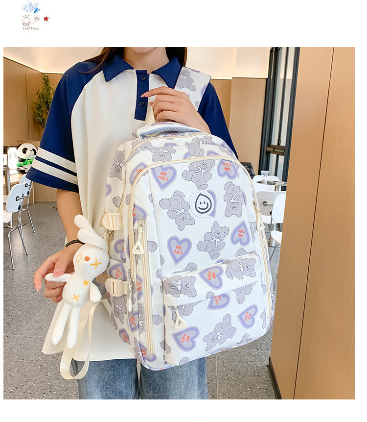 Student Schoolbag Japanese Style Simple Korean Style Backpack for Middle School Students and College Students Girls Cute Casual All-match Backpack
