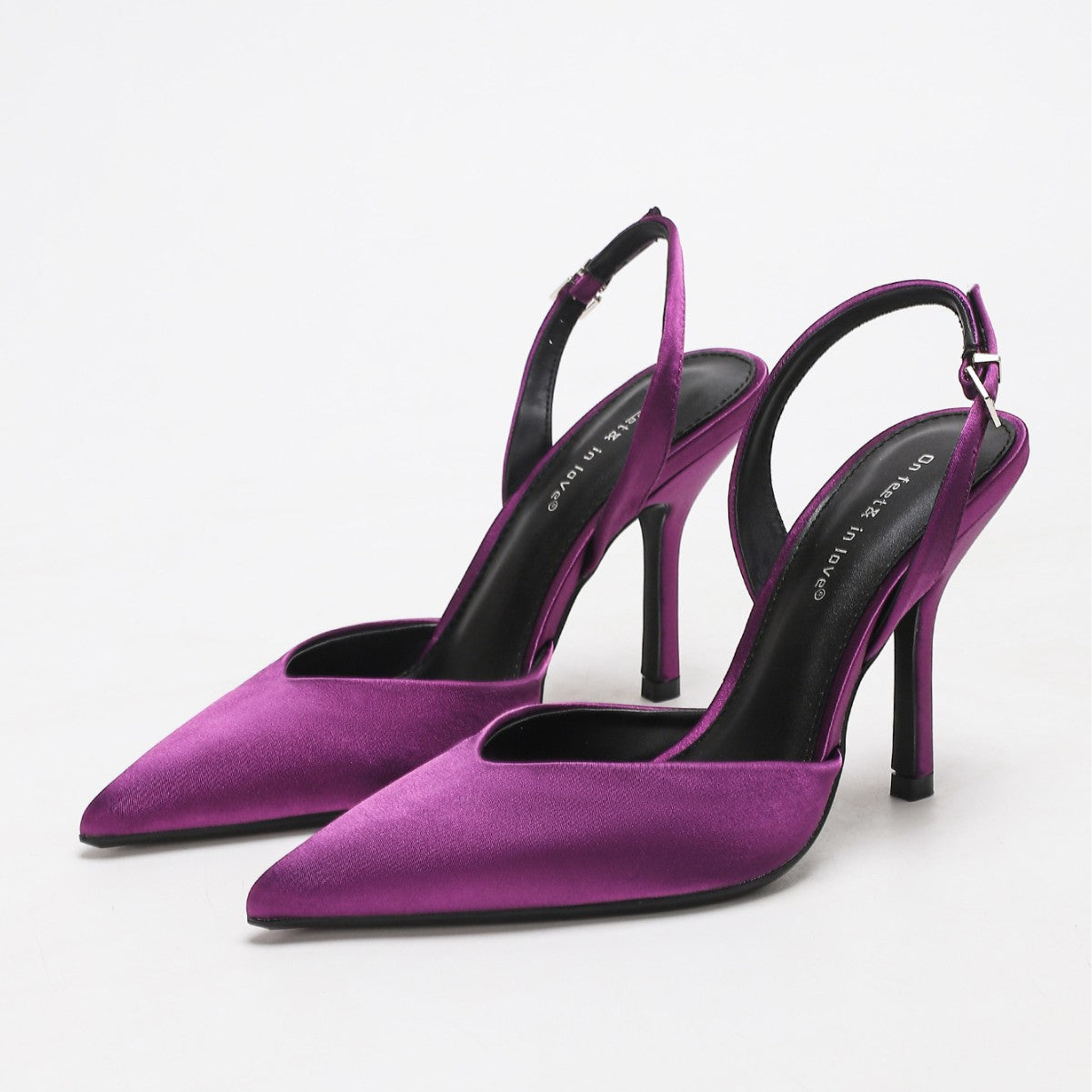 Simple and High-End Small Pointed Toe Thick Heel Black Fashion Shoes for Women Shallow Buckle French High Heel Casual Sandals