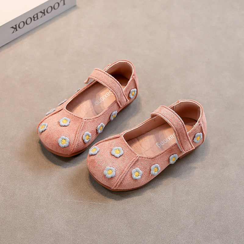 Girls Princess Shoes 2025 New Spring and Autumn Leather Shoes Small Fragrance Style Children's Soft Sole Baby Shoes Flower Shoes