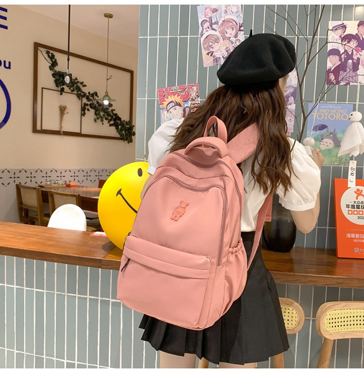Simple Youth Campus Schoolbag Fashion Trend College Student Backpack Nylon Breathable Class Commuter Women Backpack