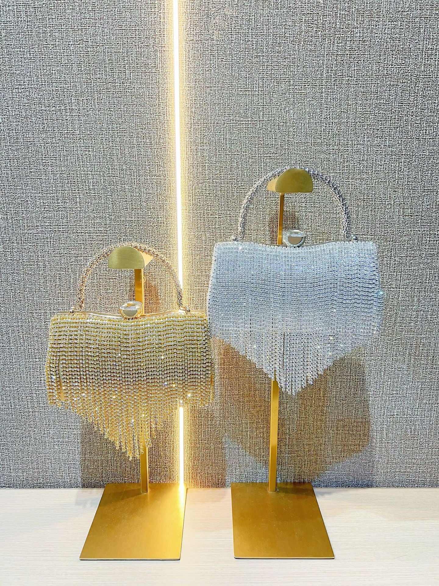 New Cross-Border Hot-Selling Women's Bags, Light Luxury Tassel Evening Bags, Women's Handbags, High-End Full-Diamond Handbags