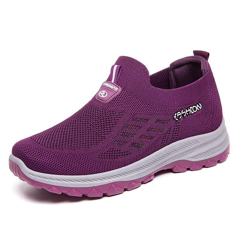 Women's Walking Shoes, Spring New Models, Foreign Trade Women's Shoes Wholesale, Breathable Slip-On Soft-Soled Shoes for Middle-Aged and Elderly Mothers, Dropshipping