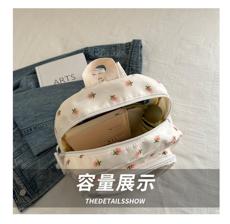 Fashionable and Simple Printed Backpack, Trendy and Trendy, Lightweight, Large-Capacity, Personalized School Bag for Middle School Students, Women's Backpack