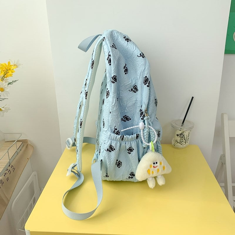Cross-border Schoolbag Ins Style Small Floral Student Backpack Large small size Computer Bag Fresh and Sweet Simple Backpack