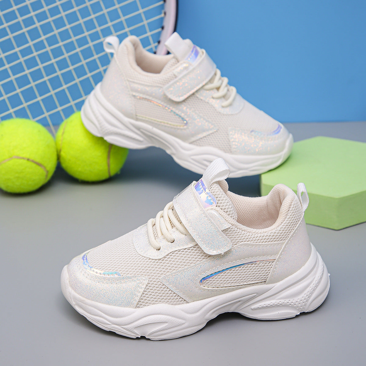 2024 spring and autumn new sneaker Velcro gradient function shoes for large children lightweight running shoes for students