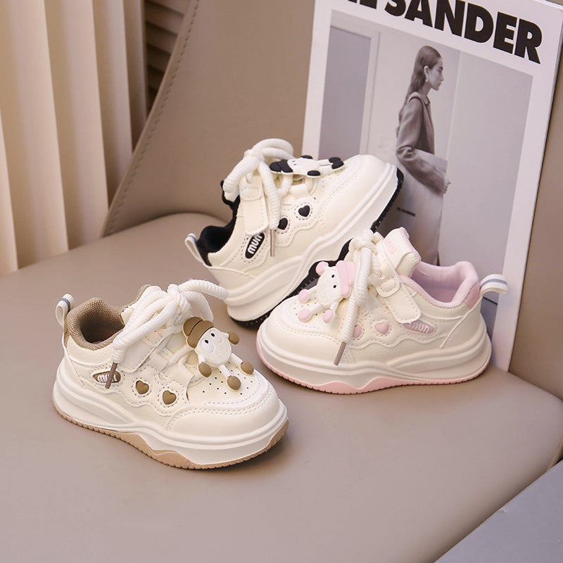 Children's Cartoon Niche Bread Shoes 2025 Spring New Fashionable Casual Thick-soled Comfortable Sports Board Shoes for Small and Middle-aged Children