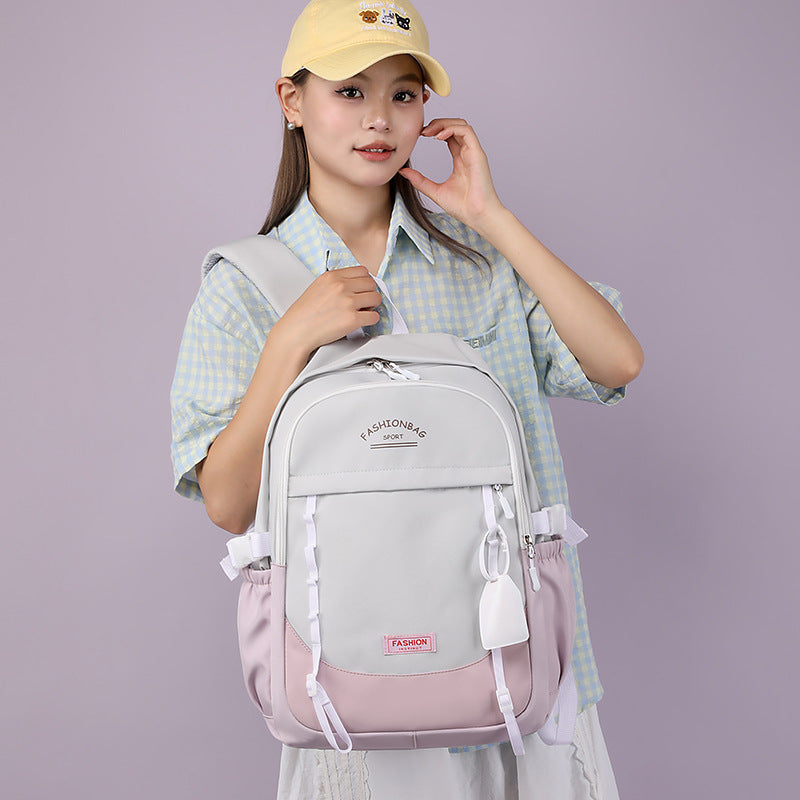 Simple Fashion High-end Sense Backpack All-match Senior high school College Student Computer Bag Casual Backpack High-value Schoolbag