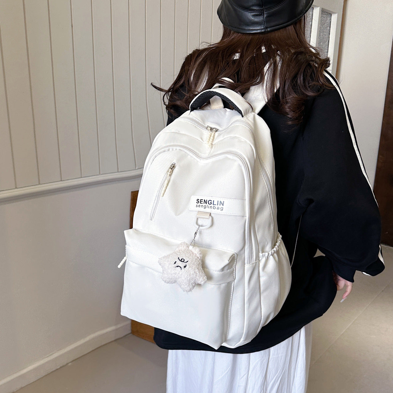 Simple Schoolbags for Boys, College Students, High School Students, Large-Capacity Girls' Backpacks, College Style Korean Fashion Couple Pairs