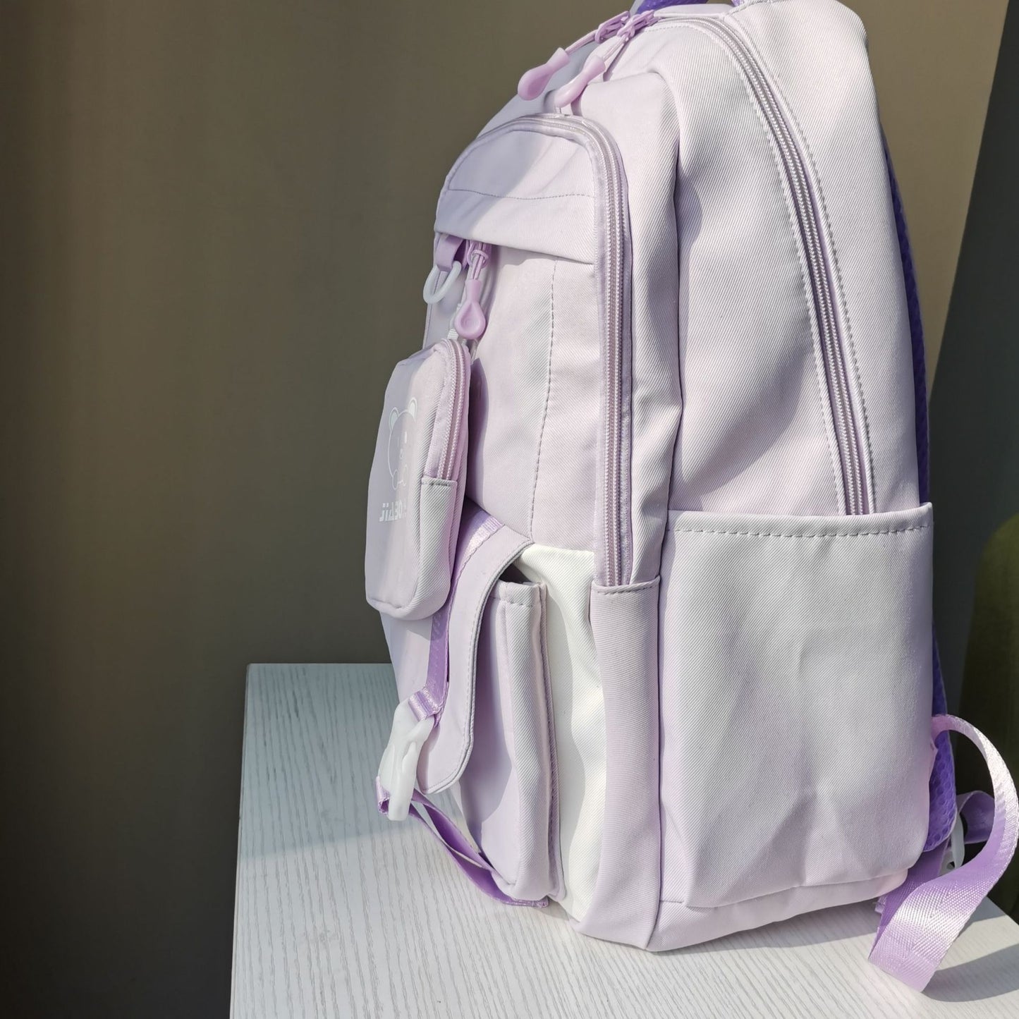 Large Capacity Backpack Simple All-match Fashion Solid Color Primary School Students Middle School School Style Campus Style Schoolbag
