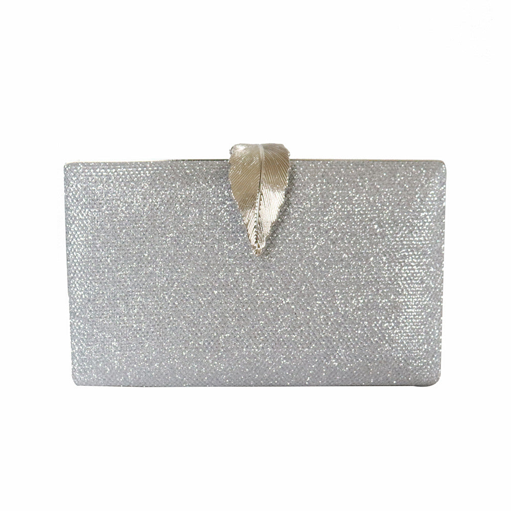 Fashionable Evening Bag, Metal Leaf Evening Bag, Socialite Small Square Bag, Dress with Banquet Clutch Bag