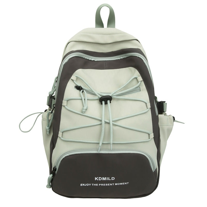 Mountain-Style Outdoor Hiking Backpack for Women, Large Capacity, Unique Design, Lightweight, High-End Gray School Bag for High School Girls