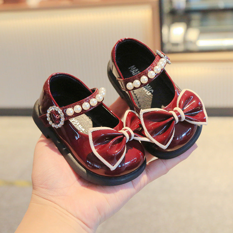 Spring and autumn baby girl's shoes 1-2-year-old Red children's princess shoes non-slip soft bottom baby toddler shoes