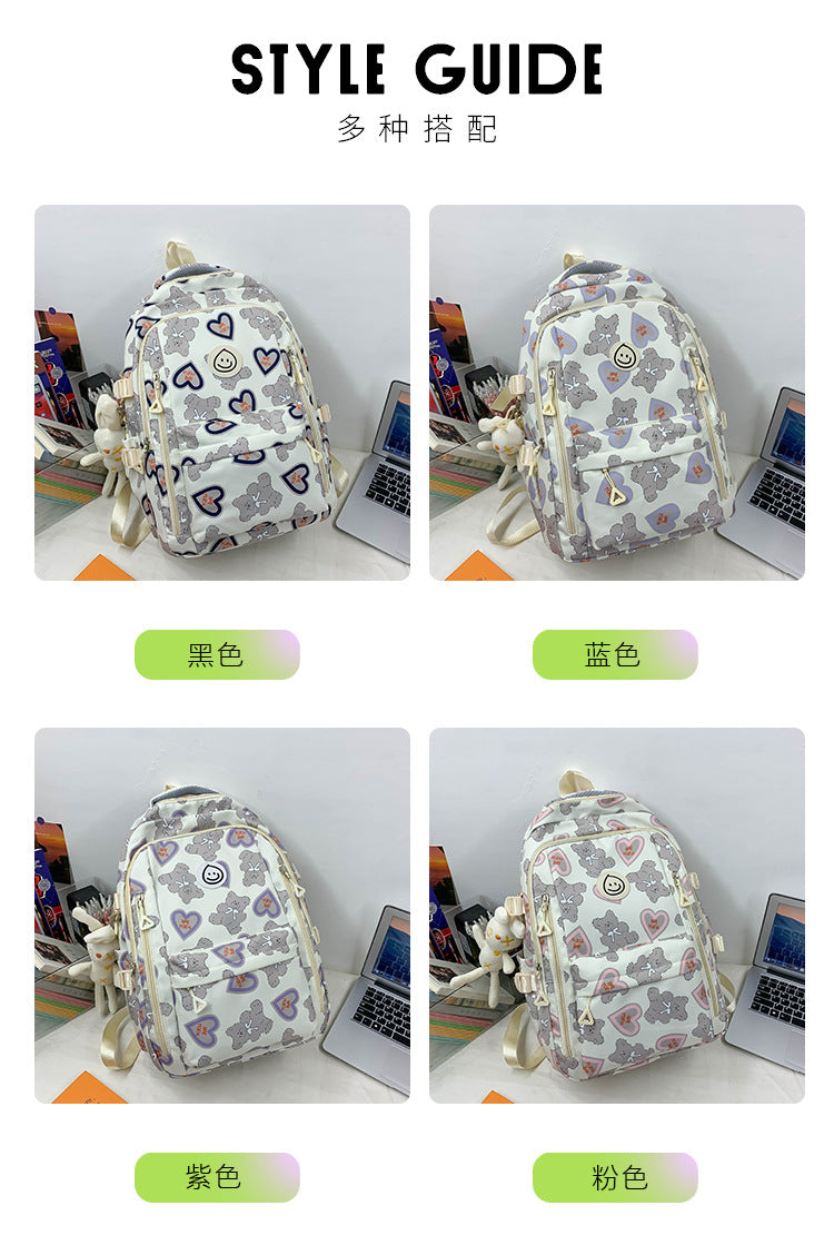 Student Schoolbag Japanese Style Simple Korean Style Backpack for Middle School Students and College Students Girls Cute Casual All-match Backpack