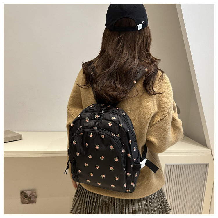 Fashionable and Simple Printed Backpack, Trendy and Trendy, Lightweight, Large-Capacity, Personalized School Bag for Middle School Students, Women's Backpack
