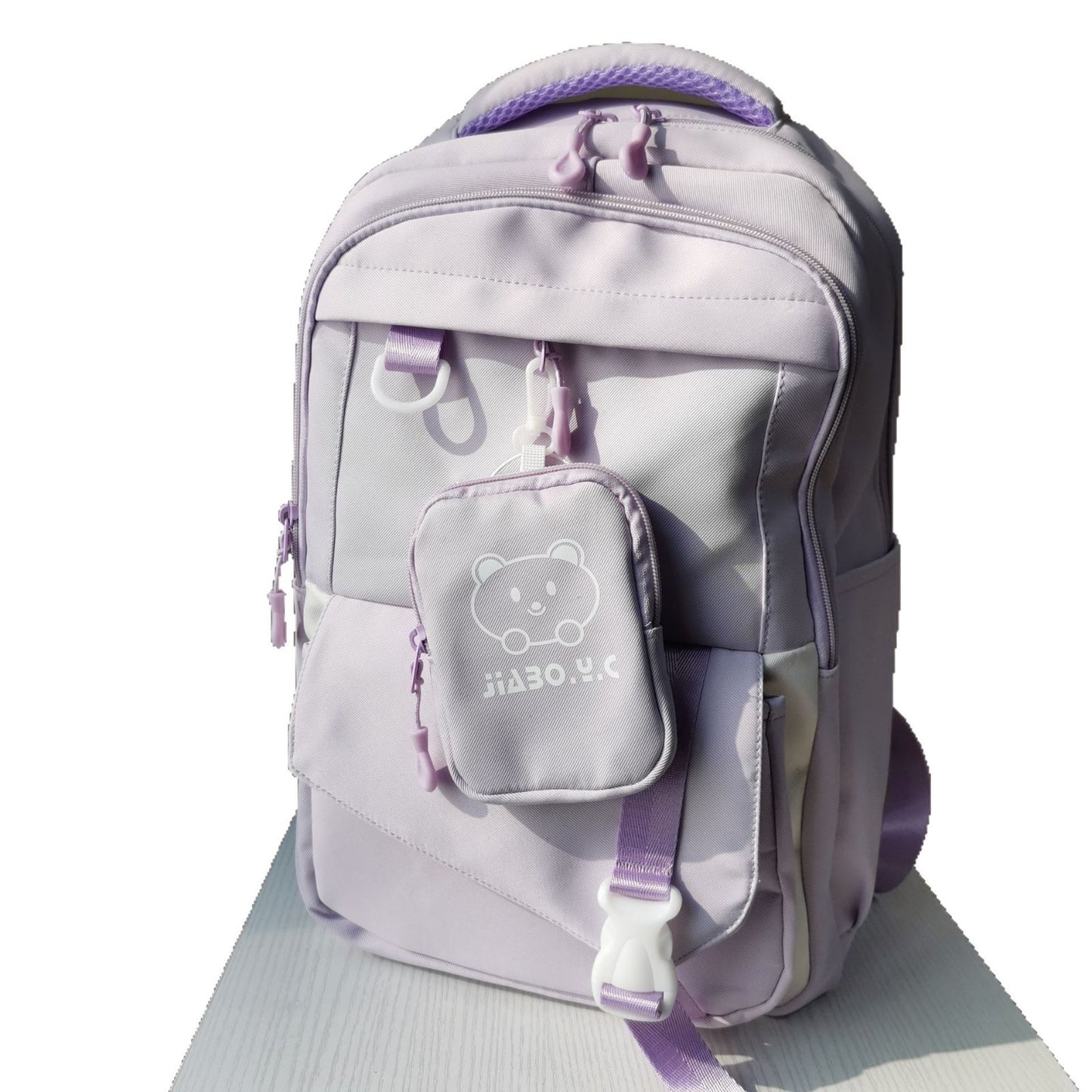 Large Capacity Backpack Simple All-match Fashion Solid Color Primary School Students Middle School School Style Campus Style Schoolbag