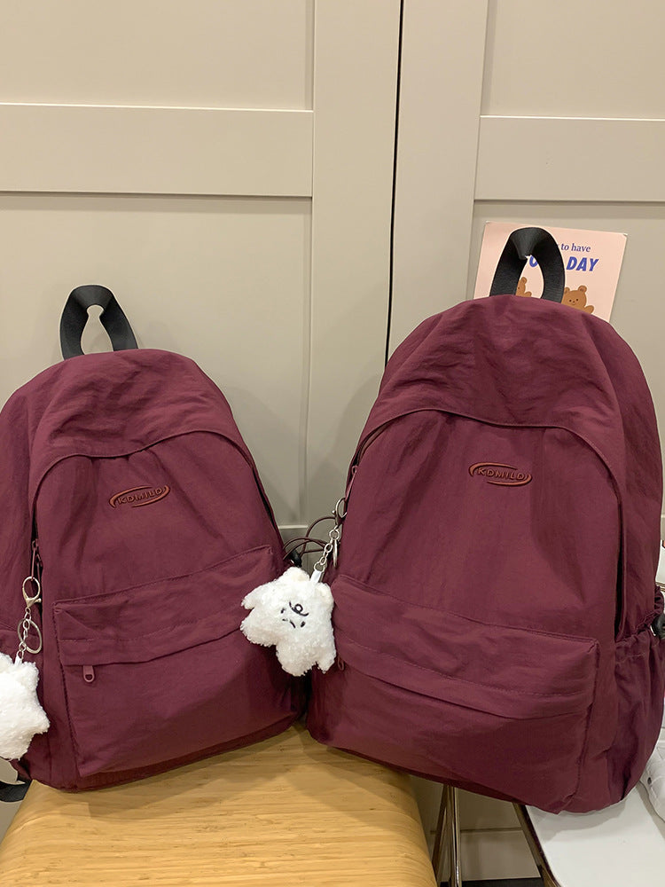 Versatile Backpack for Female College Students, Junior High School Students, and High School Students, Large Capacity Nylon Backpack, Lightweight