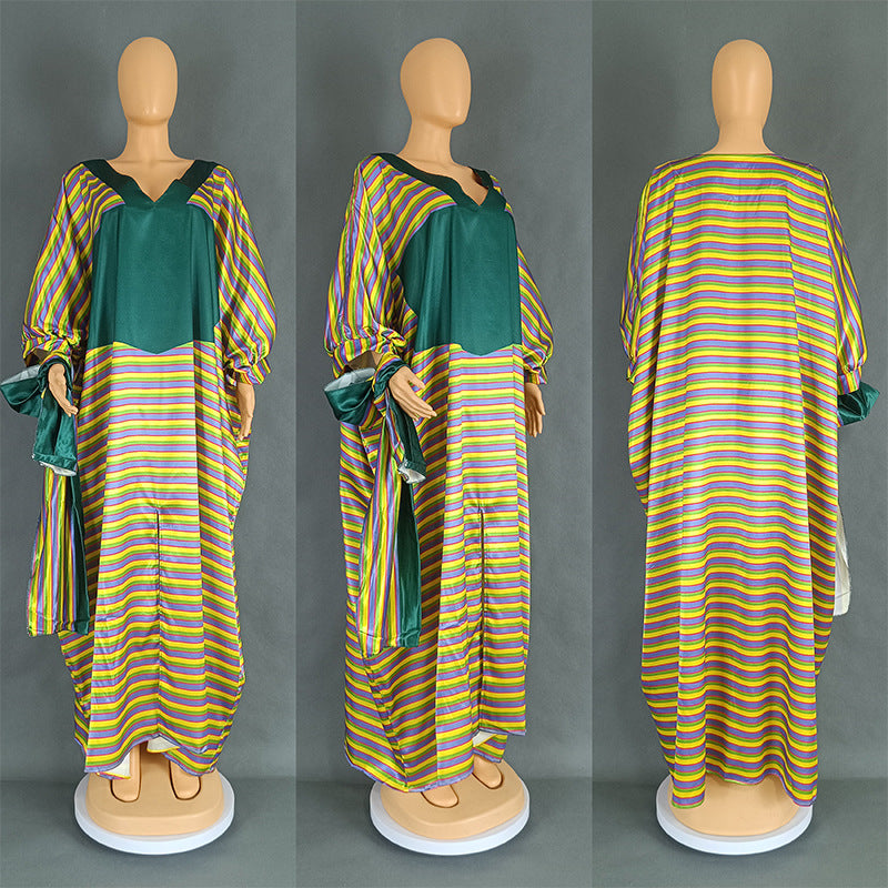Cross-Border Dresses Amazon Best-Selling Plus-Size Women's Clothing African Fashion Ethnic Style Robe 8905