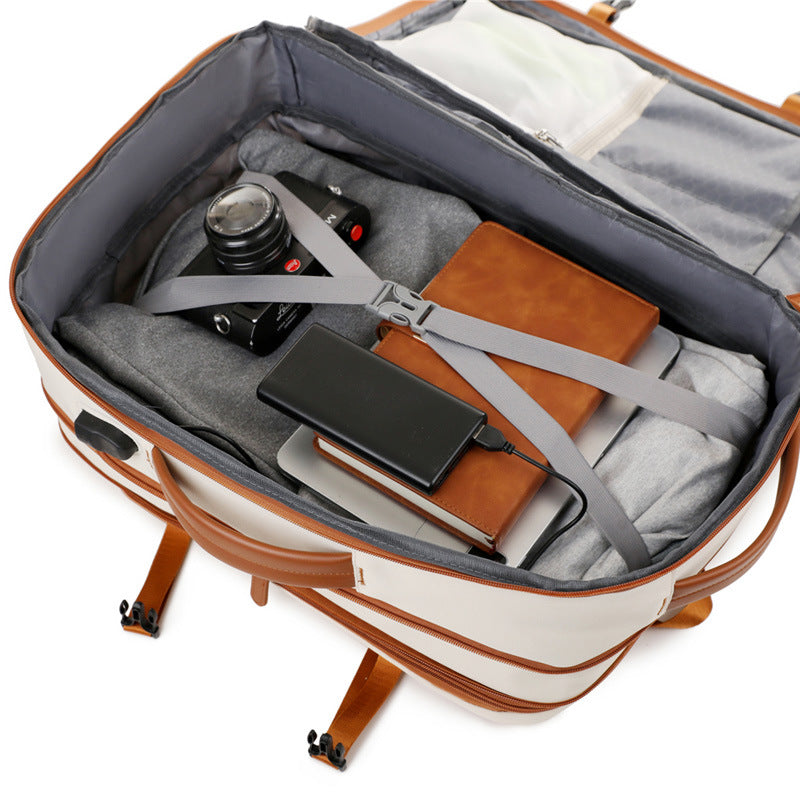 Backpack Expandable 15.6inch Business Backpack Multifunctional Casual Travel Backpack Contrast Color Student School Bag
