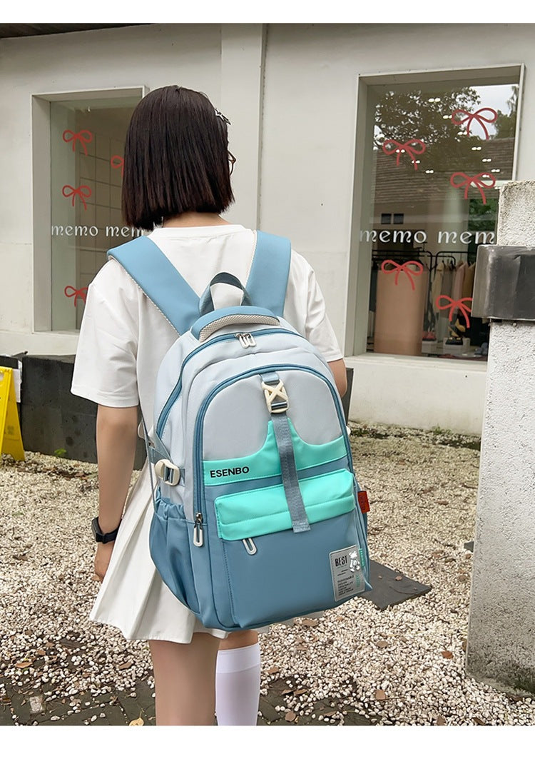 Schoolbag Women's Korean-style Harajuku Backpack Campus Style Junior High School Senior high school Student Schoolbag Simple Fashionable Large Capacity Backpack