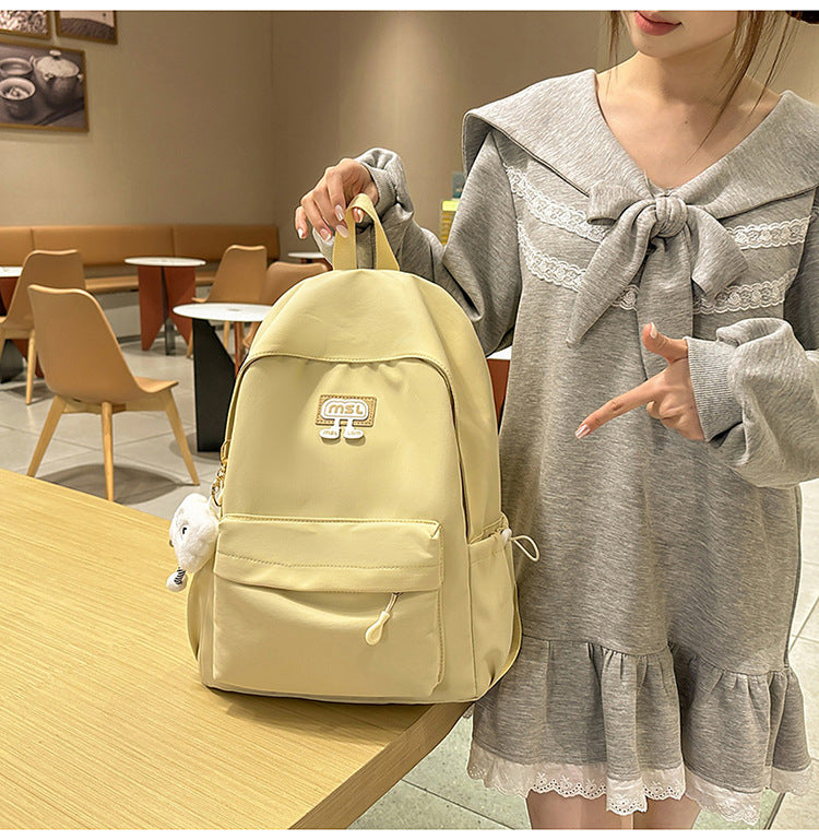 New School Bag Female College Student Large Capacity Backpack Lightweight Simple Short-Distance Travel Backpack High School Student School Bag