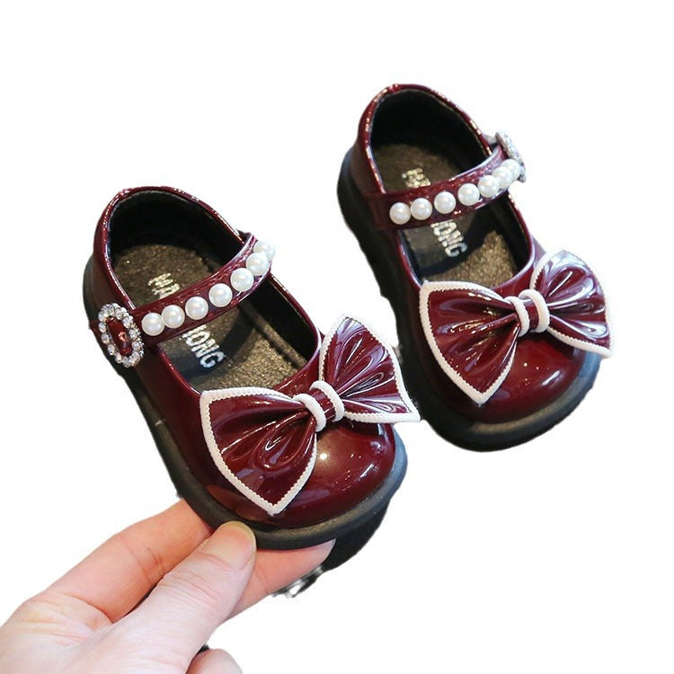 Spring and autumn baby girl's shoes 1-2-year-old Red children's princess shoes non-slip soft bottom baby toddler shoes